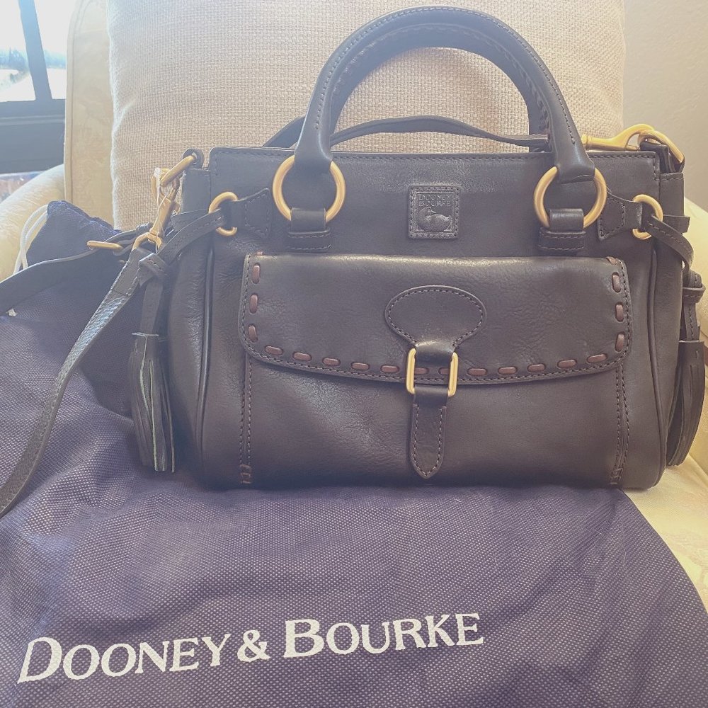 USED TWICE Dooney and Bourke Medium Leather Pocket Satchel